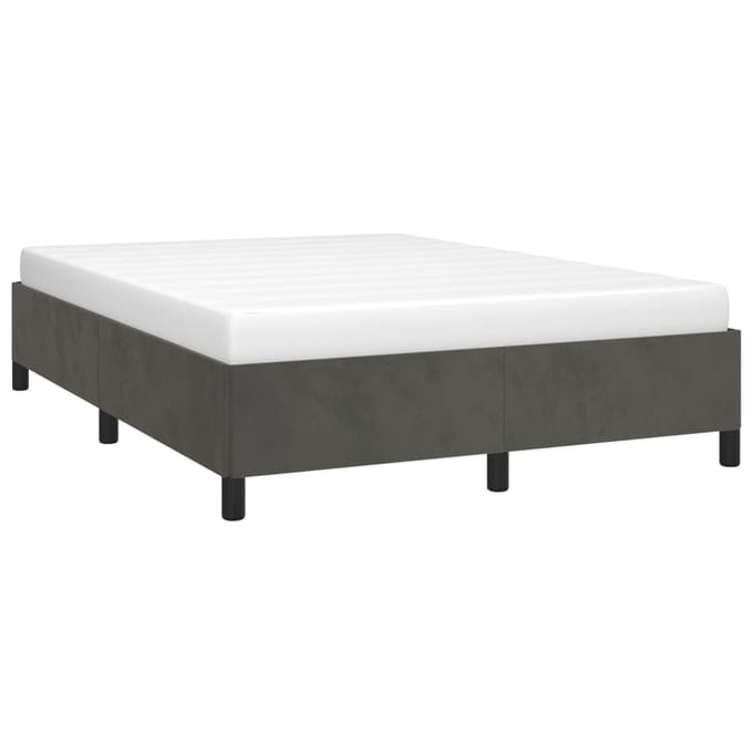 vidaXL - Bedframe - zonder - matras - 140x200 - cm - fluweel - donkergrijs