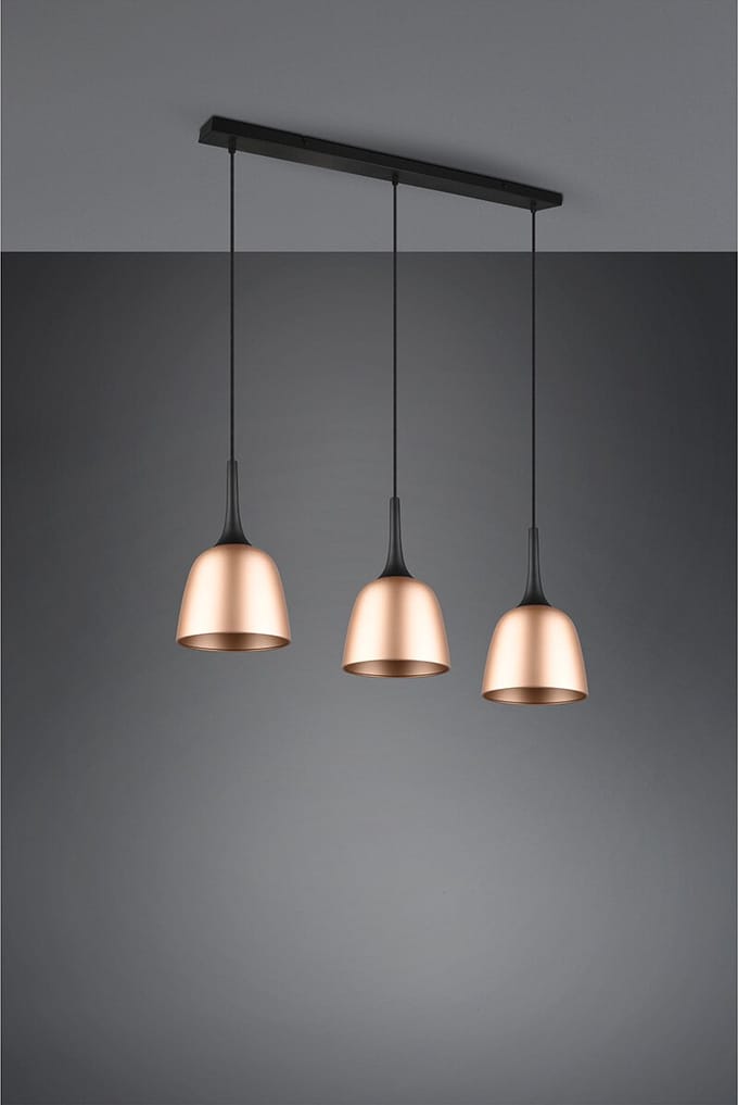 LED Hanglamp - Hangverlichting - Trion Christa - 3-lichts - E27 Fitting - Rond - Mat Goud - Aluminium