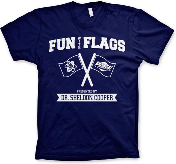 The Big Bang Theory Heren Tshirt -XL- Fun With Flags Blauw