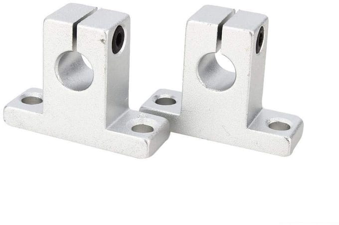 Lineaire ashouder - Optische assteun - Machineondersteuning - Aluminiumlegering - 10 mm - Zilver