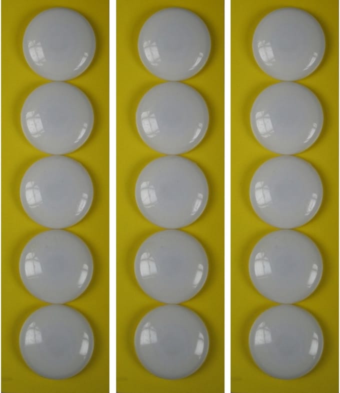 Benson ronde koelkast / whiteboard magneetjes - 15x stuks - wit - Keuken magneten