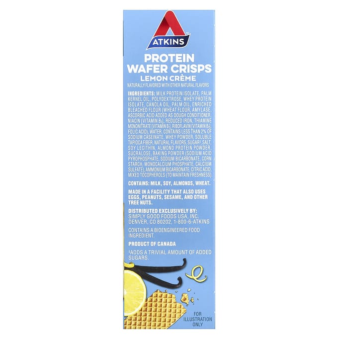 Atkins | Protein Wafer Crisps | Lemon Crème | 5 x 36g