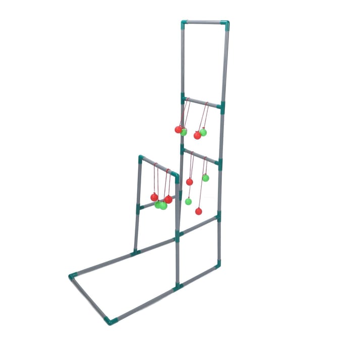 Ladderbalspel met 12 werpballen Dubbellaags Compleet Ladder Toss-spel voor Alle Vaardigheidsniveaus gray