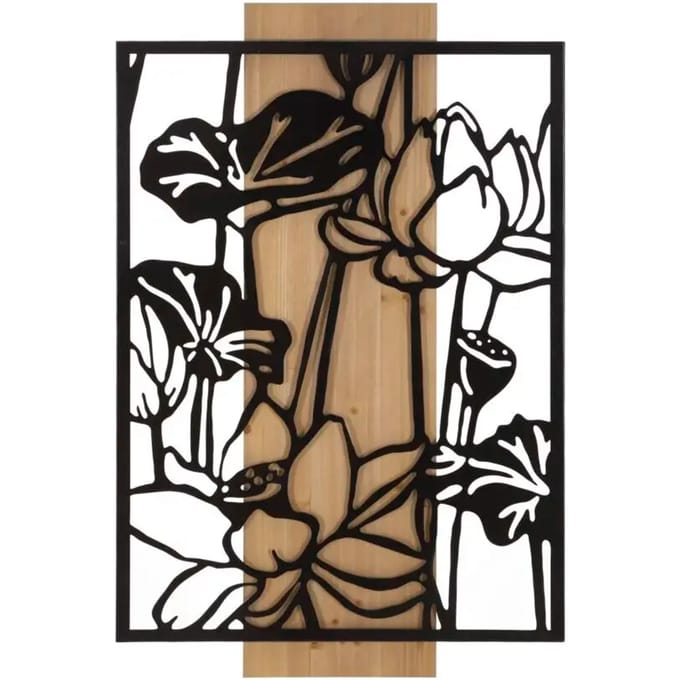 Wanddecoratie Mauro Ferretti Lotus Ferro E Wood