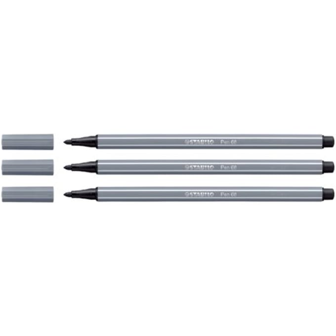 STABILO Pen 68 - Premium Viltstift - Donkergrijs - per stuk