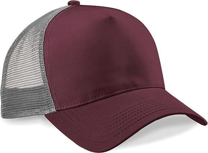Snapback Trucker - Beechfield - Burgundy/Grey