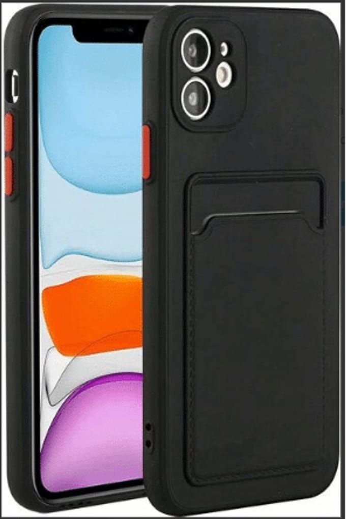 Cityhoesje - Backcover iPhone 17 met Pasjehouder - Zwart