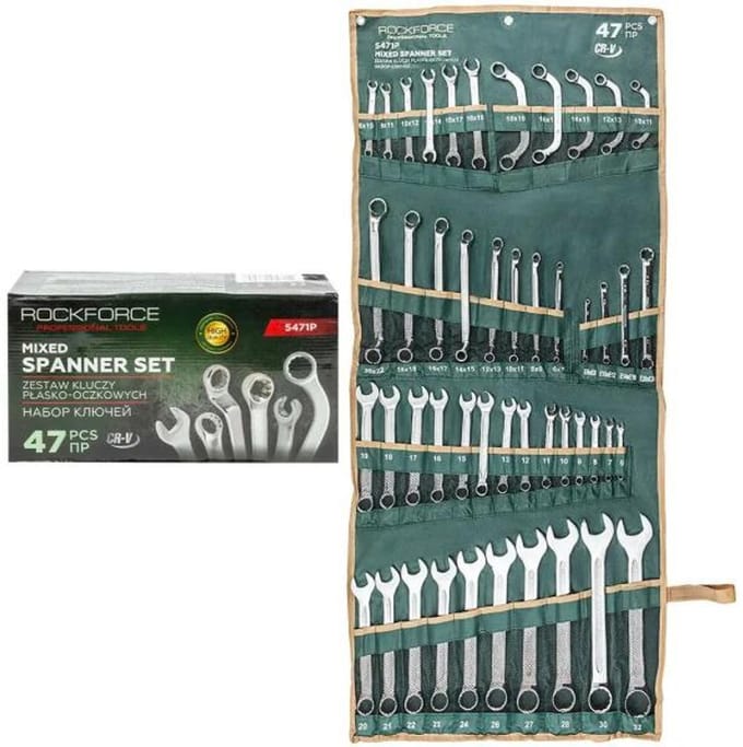 Rockforce RF-5471P - Dopsleutelset - 47 Delig - CrV Staal - 6-32 mm