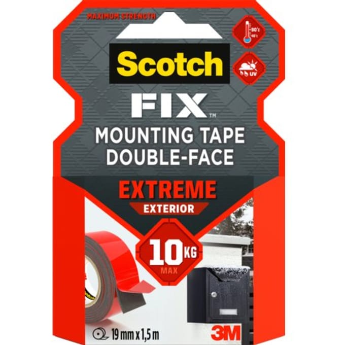 Plakband Scotch Extreme Exterior 19mm x 1,5m dubbelzijdig