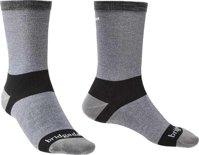 Bridgedale Heren Wandelsokken Liner Coolmax 2-pack Grijs