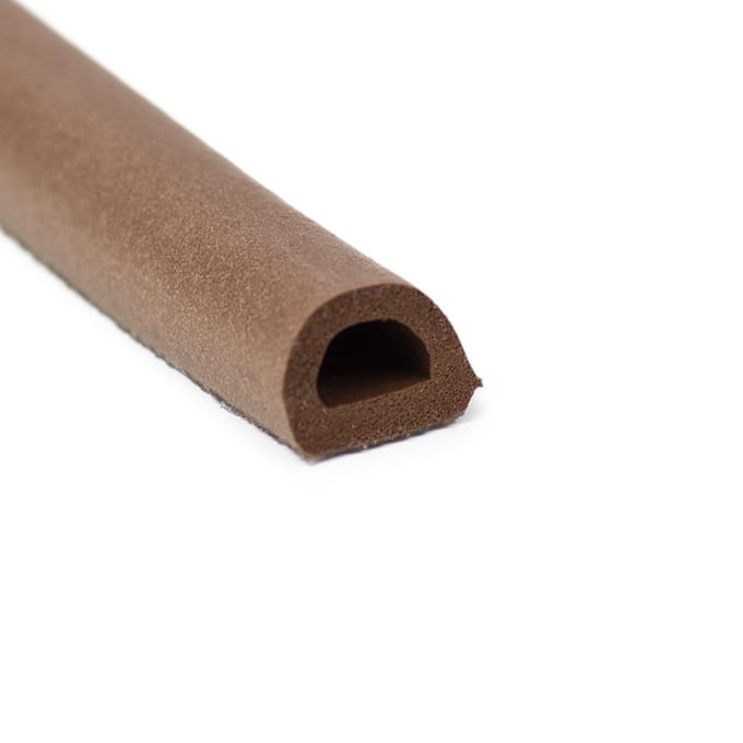 Rubbermagazijn - Celrubber zk D-profiel bruin BxH=12x10mm (rol 50 meter)