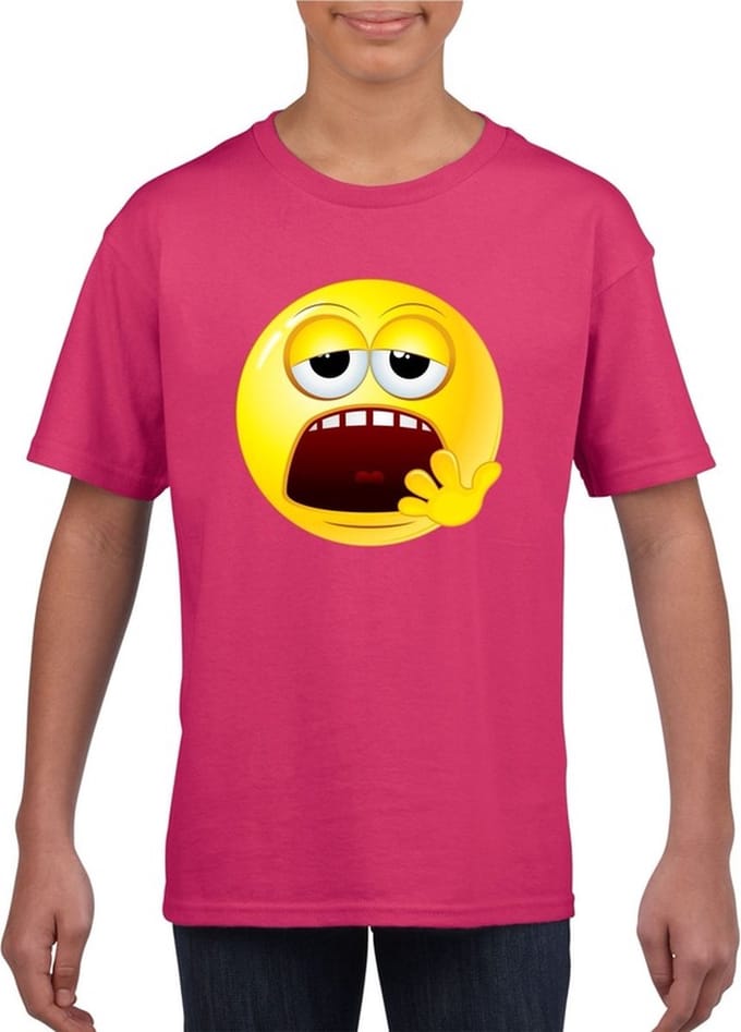 emoticon/ emoticon t-shirt moe roze kinderen 146/152
