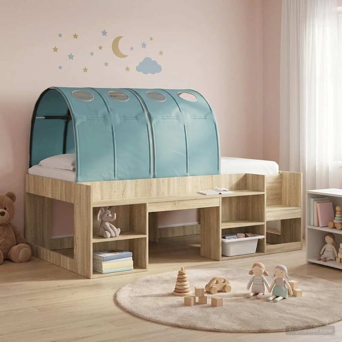 vidaXL - Bed - tunnel - 2 - st - Lichtblauw - Polyester