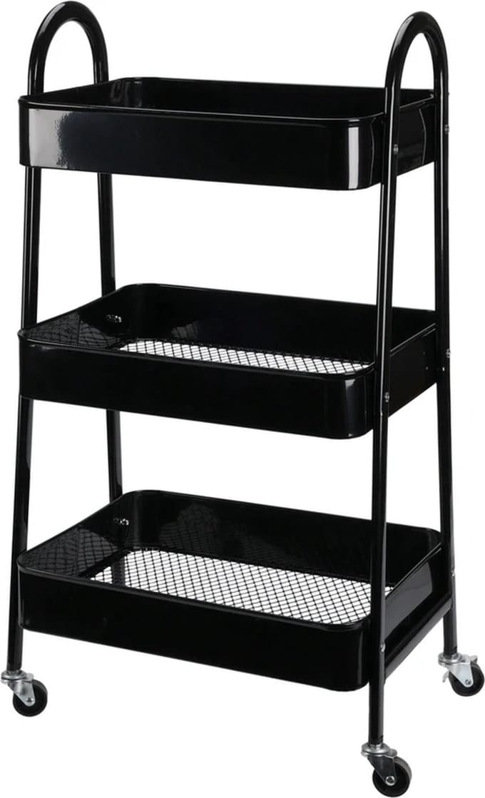 Relaxwonen - Keukentrolley - Zwart - 3 laags - Extra stevig