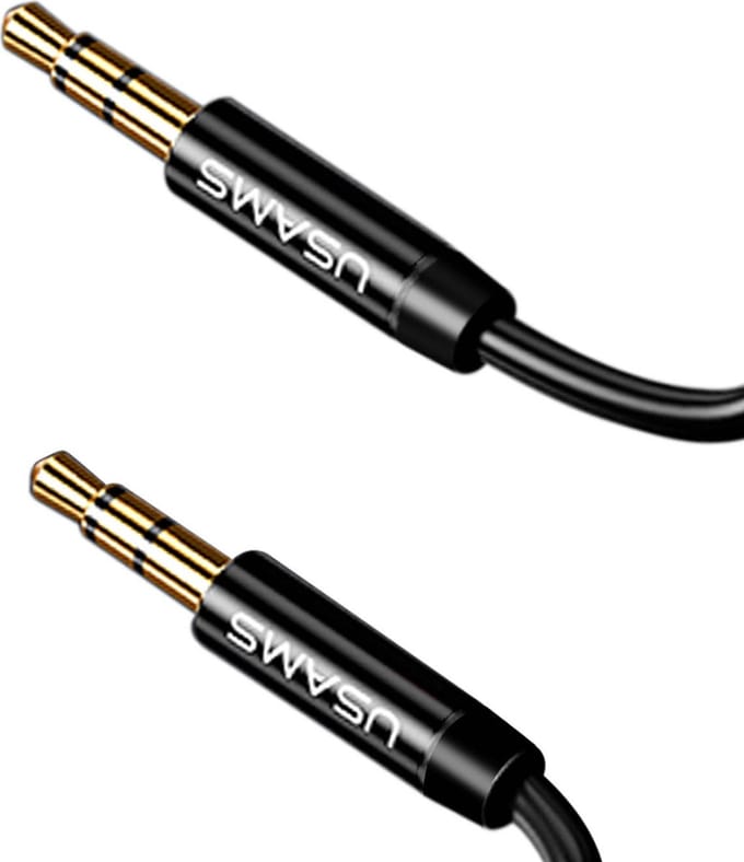 USAMS - Audio Adapter - 3,5mm Jack - 1,2m - Zwart