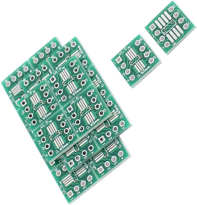 20x SOP8 SSOP8 TSSOP8 naar DIP8 PCB Adapter Converter Printplaat (12mm x 12mm)