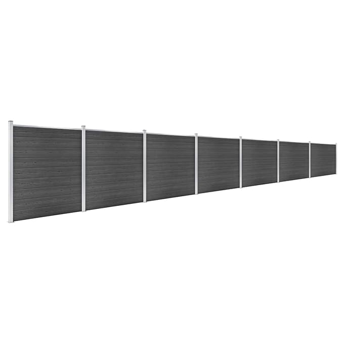 vidaXL - Schuttingpanelenset - 1218x186 - cm - HKC - zwart