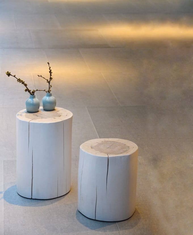 Jan Kurtz - Block Kruk rond - Hoogte 46 cm - Essen - wit