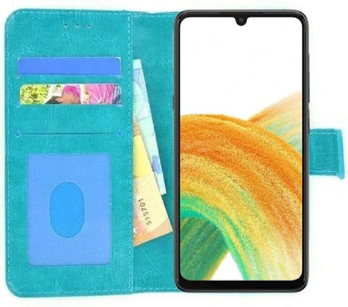 Pearlycase Hoes Wallet Book Case Turquoise Geschikt voor Samsung Galaxy A20