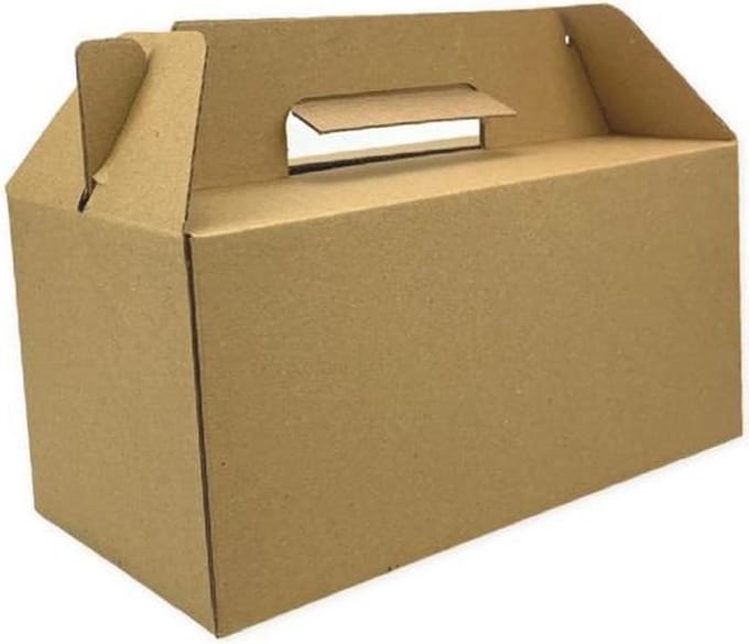 Pomebio kraft maaltijddoos klein met handvat - 24,5x13,5x12cm - 25 stuks
