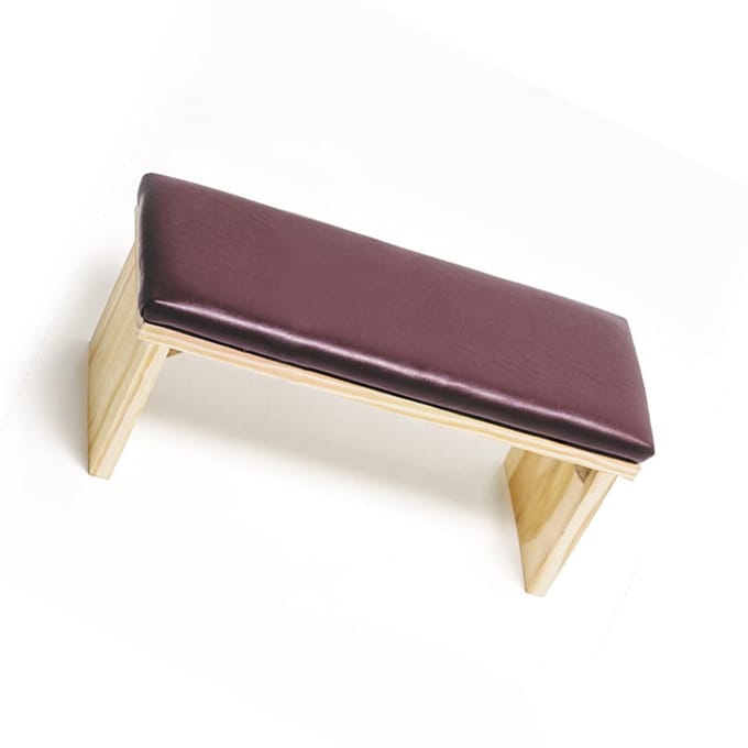 Repose-bras d'ongles style japonais Cuir PU souple Double couche Bois Manucure Coussin de main Coussin de table café profonde
