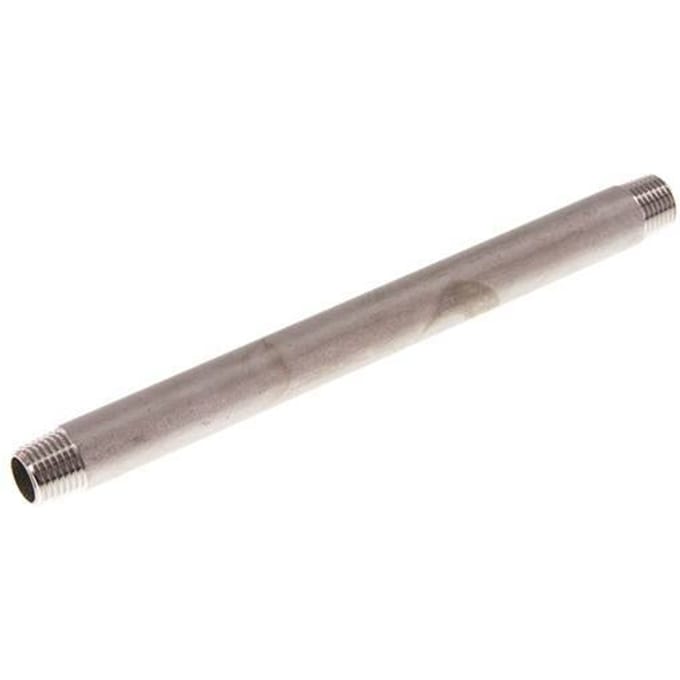 R 1/4'' RVS Dubbele Pijpnippel 20 Bar DIN 2982 - 160mm