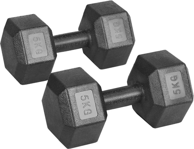 Korte Halters Set van 5 kg - Duurzaam en Ergonomisch voor Krachttraining