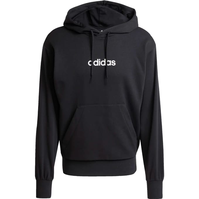 Adidas Essentials Linear French Terry Hoodie Zwart S Man