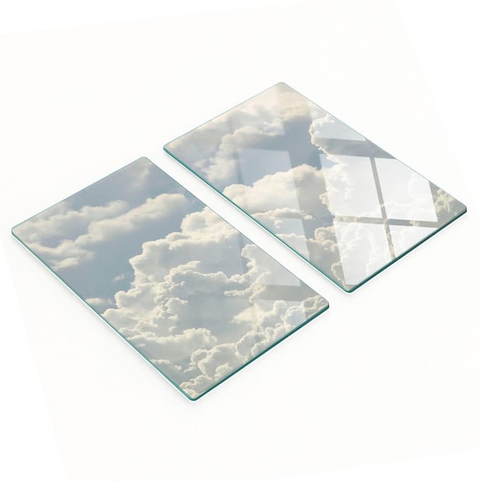 Multifunctionele decoratieve glazen borden met wolkenprint 2x30x52 cm