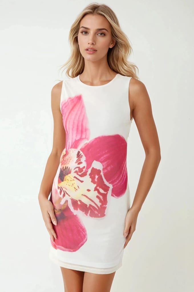 Bodycon Mini-jurk met Bloemenpatroon