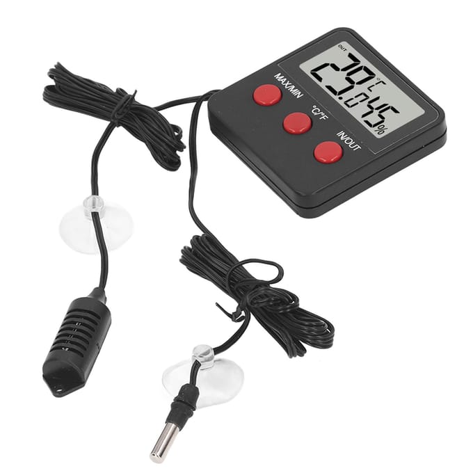 Mini temperatuur- en vochtigheidsmeter met 2 sondes Digitale hygrometer Temperatuurmonitor voor gray