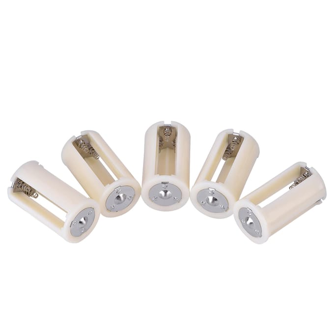 5 Pcs 3 x AA To 1 D Size Parallel Battery Holder Conversion Adapter Switcher Converter Case white