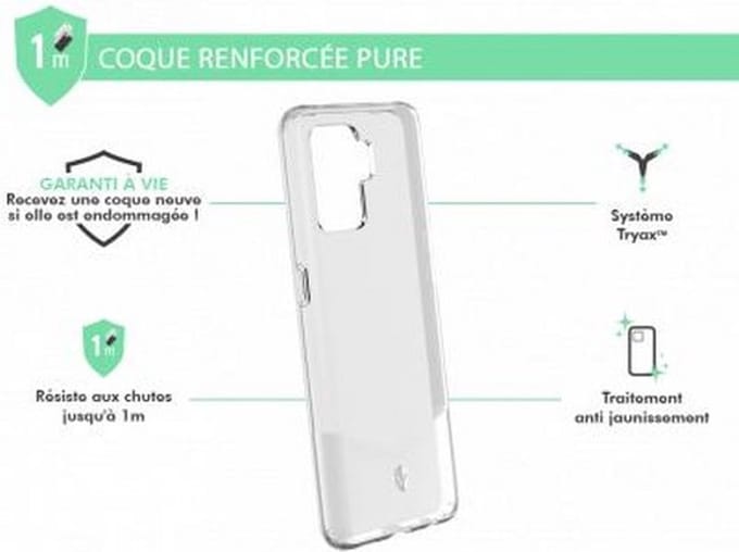 Force Case, Hoesje geschikt voor Oppo A94 5G - PURE Versterkt, Transparant
