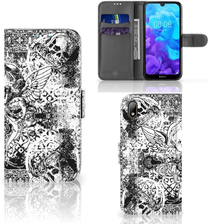 Telefoonhoesje met Naam Huawei Y5 (2019) Skulls Angel