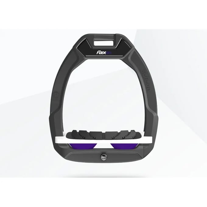 Veiligheidsbeugels voor paardrijden Hellend Grip Antraciet/Wit/Paarse Flex-On Safe-On