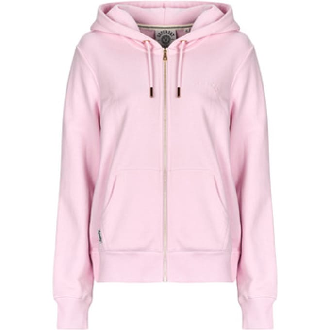 Superdry - Essential Logo halfgeborstelde hoodie met rits - Dames - Hoodies