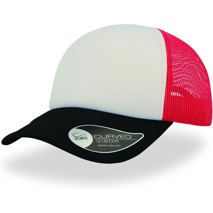 Atlantis Headwear Rapper Cap AT505 - WHITE/RED/BLACK - One size