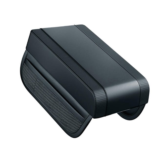 Tapis de Boîte de Rangement d'Accoudoir de Voiture Cuir et Mousse à Mémoire Couvercle de Console Centrale d'Accoudoir Rehausseur d'Accoudoir Accessoires de Voiture noir
