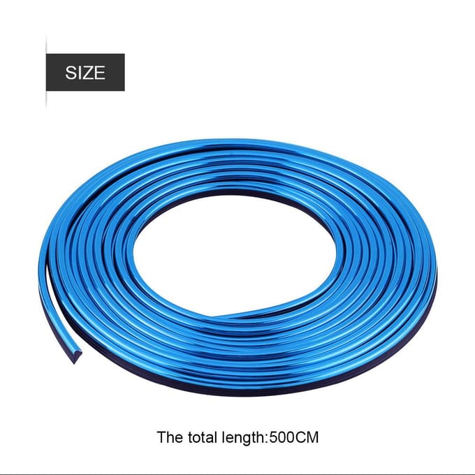 Car Interior Moulding Strips Door Dashboard Air Vent Steering wheel Flexible Decor Line Blue Electroplating blue