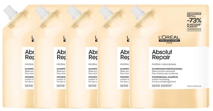 5x L'Oréal Professionnel Absolut Repair Gold Shampoo Refill 500ml