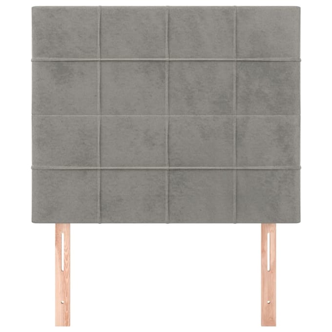 vidaXL - Hoofdbord - lichtgrijs - 100x5x118/128 - cm - fluweel