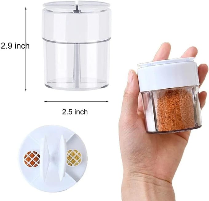 Reisset Kruidenstrooier 1PC 4 In 1 Plastic Dispenser Camping Kruidencontainers grijs