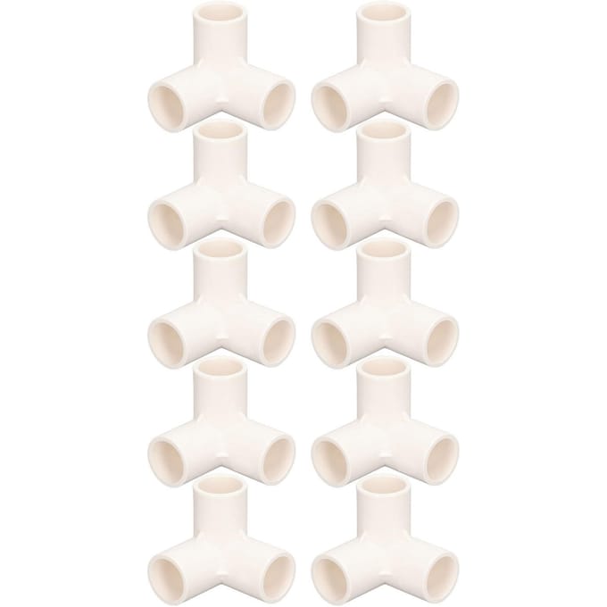 10 STUKS 3-weg pijpfittingen PVC plastic T-stuk elleboog hoekconnector 25mm binnendiameter wit wit