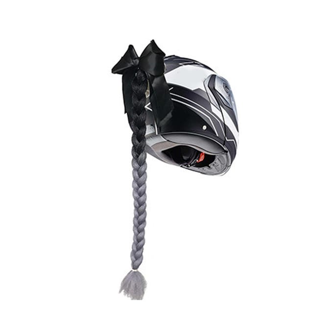 Motorfietsen Kleurverloop Hellingsbaan Helm Decoreren Vlechten Motorhelm Vlechten 2 black grey