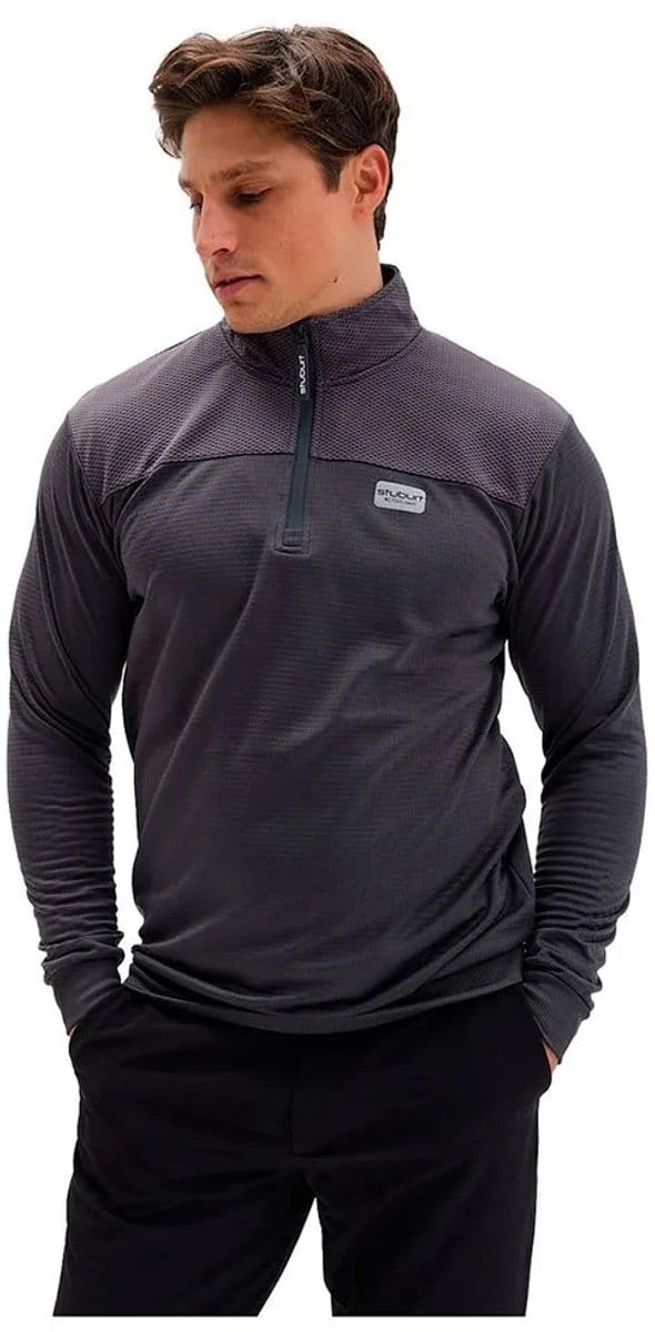 Stuburt Zip Neck Top Trui Zwart S Man