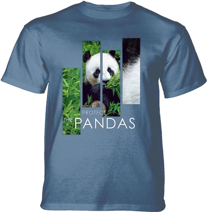 T-shirt Protect Giant Panda Split Portrait Blue S