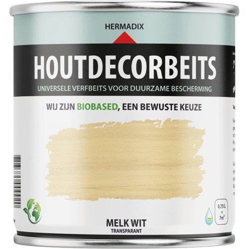 Hermadix Houtdecor Verfbeits Transparant - 0,75 liter - 658 Melkwit