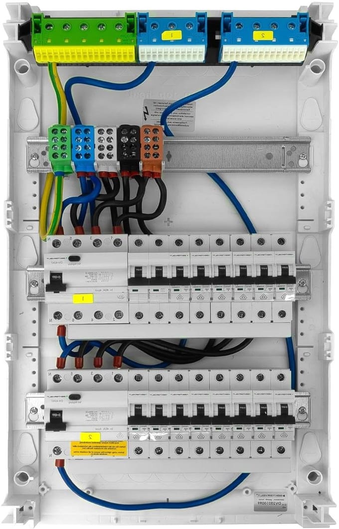 Zekeringkast Opbouw - Verdeelkast Bedraad - Stroom Verdelen - VDE Getest - 36 Modules - Grijs