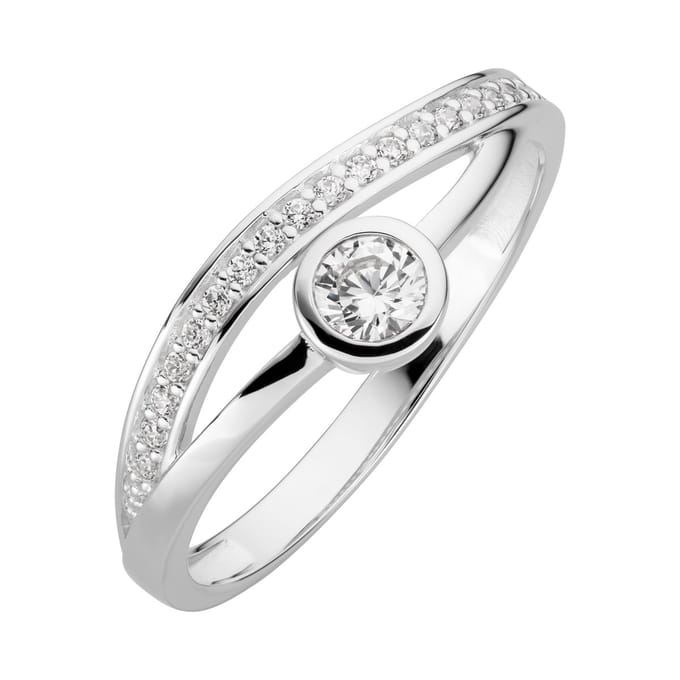 Orolino Ring 333/- Weißgold glanz synth. Zirkonia