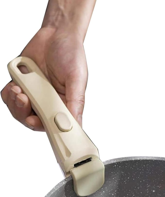 Afneembare pannengrepen - Keukenaccessoire - Veilig koken - Ergonomisch design - 19 cm - Wit